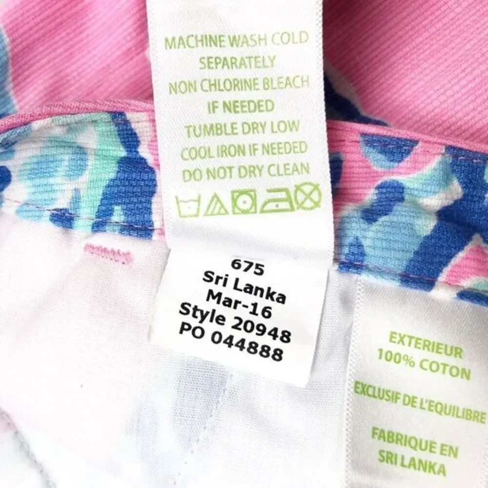 Lilly Pulitzer Adie Shorts Pink Pout Barefoot Princess Blue Shell Size 4